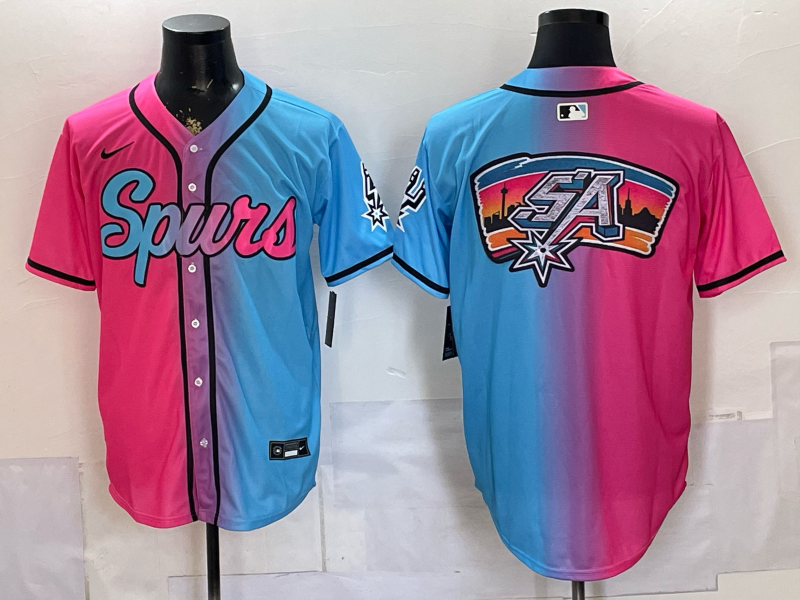 Men San Antonio Spurs Blank blank pink blue 2026 Nike NBA Jersey 0698001